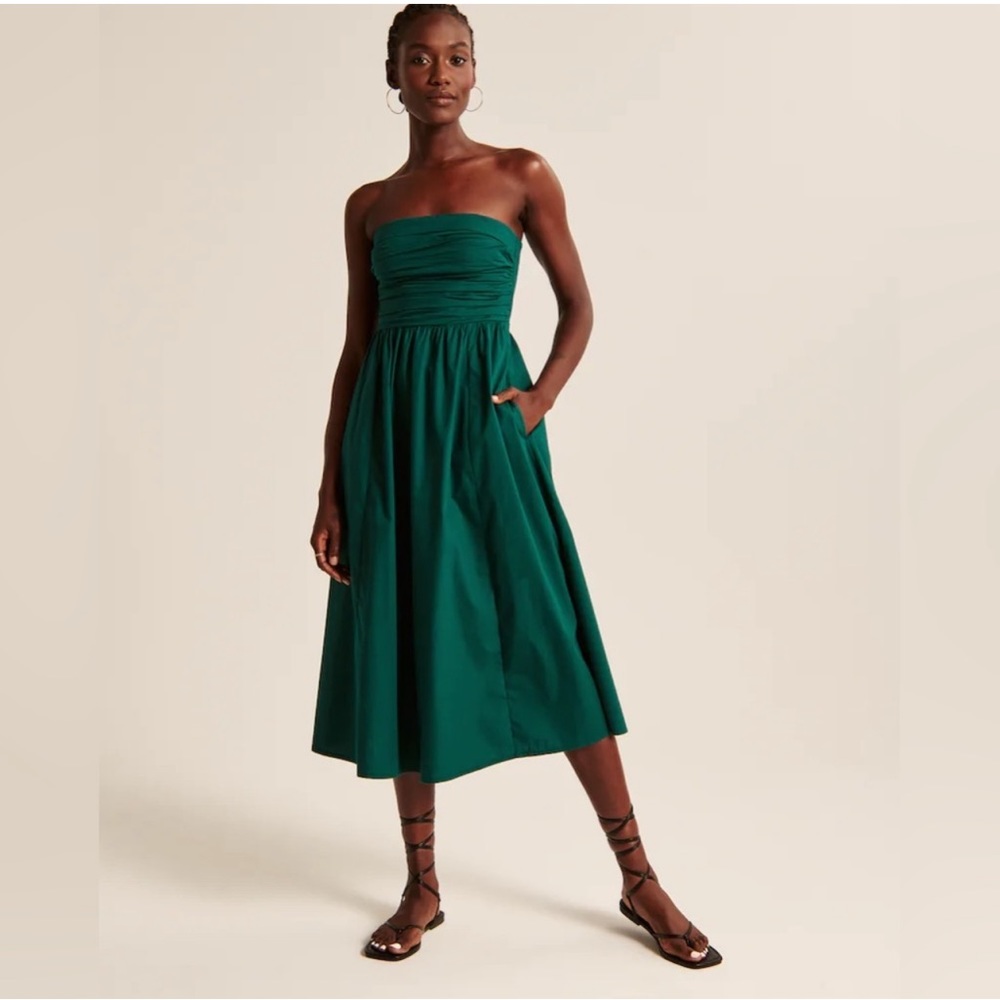 Abercrombie & Fitch Poplin Midi Dress